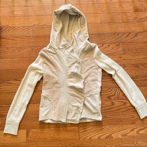 Free People Cream Lace Hooded Jacket